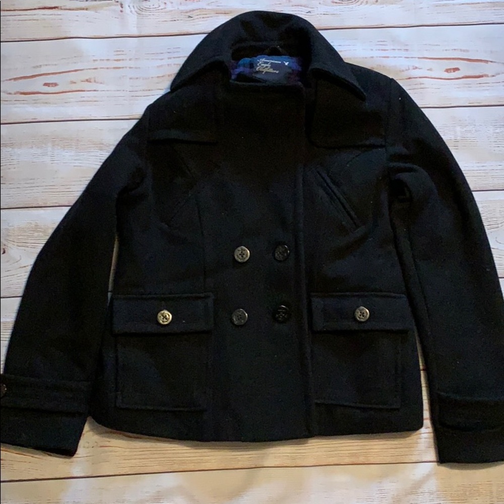 NWT AEO Black Pea Coat
